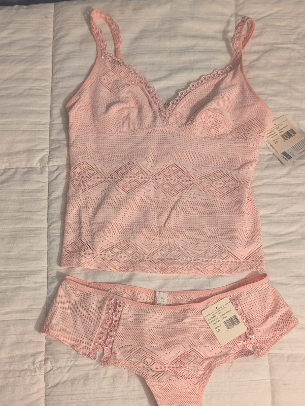 Arianne Soft Pink Lace Camisole & Bikini Set